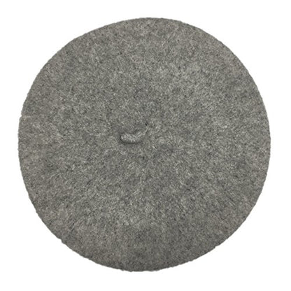 Kids Girls Boys Solid Color Classic French Style Beret Beanie Hat - color: Light Grey