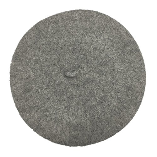 Kids Girls Boys Solid Color Classic French Style Beret Beanie Hat - color: Light Grey
