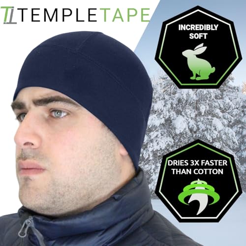 Temple Tape Tactical Fleece Watch Cap Beanie – Skull Cap Fleece Hat - Mens & Women - color: Navy, size: One Size