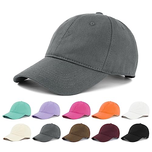American Trends Women's Cotton Baseball Cap Soft Unstructured Plain Dad Hat - color: Grey