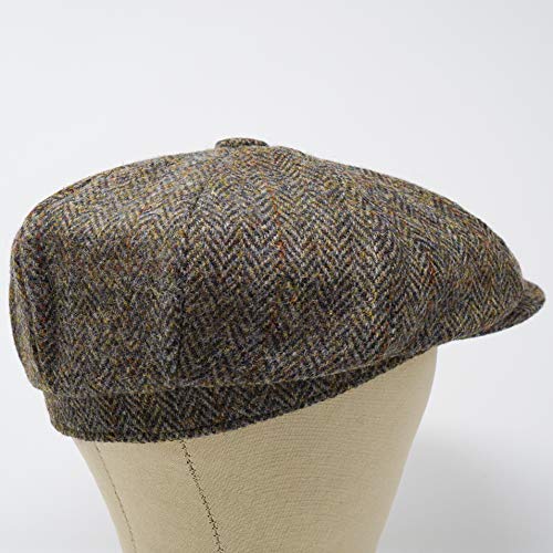 Lomond Newsboy Cap - 100% Handwoven Wool - Harris Tweed - Water Resistant - color: Classic Herringbone, size: Large