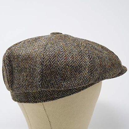 Lomond Newsboy Cap - 100% Handwoven Wool - Harris Tweed - Water Resistant - color: Classic Herringbone, size: Large