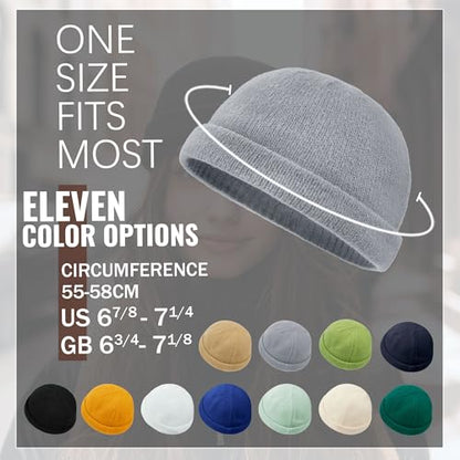 Croogo Beanie Docker Cap Rolled Cuff Brimless Hat Worker Sailor Skullcap - color: Ct49-gray