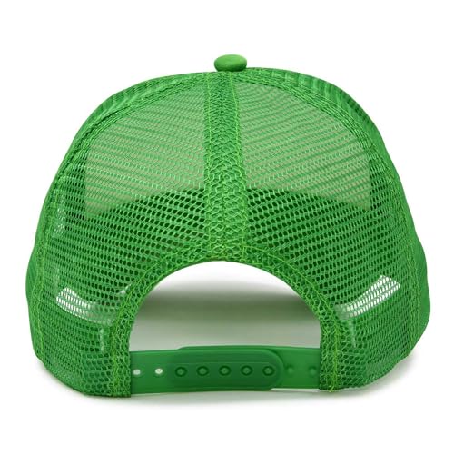 DALIX Two Tone Trucker Hat Summer Mesh Cap with Adjustable Snapback Strap - color: Green, size: One Size