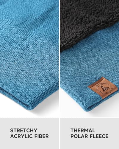 OZERO Mens Winter Hat, Fleece Lined Cuffed Beanie for Men and Women - color: Light Blue