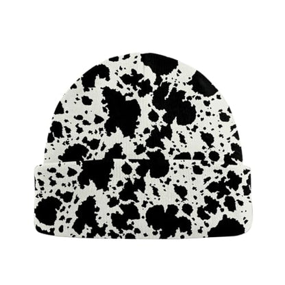 Beanie Knit Hat Winter Unisex Cuffed Beanies Skull Cap Warm Double Layer Thick Acrylic Cute for Girls Women Men - color: Cowhide