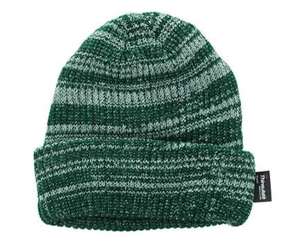 Milani Thinsulate 40 Gram Windchill Insulated Winter Cold Weather Beanie Skull Cap - color: Dark Green/White