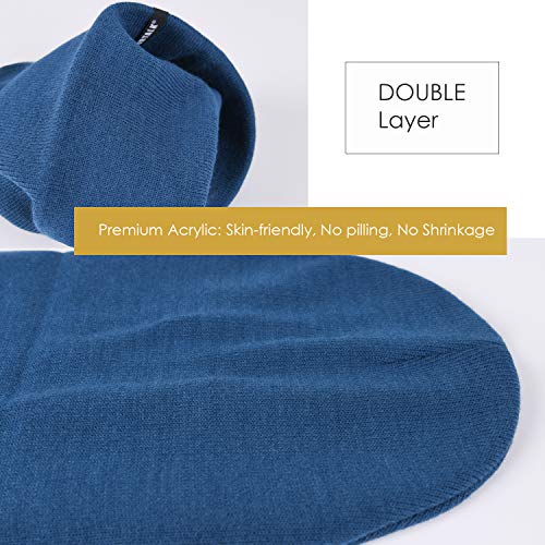 FURTALK Beanie Hat for Men Women Winter Hats for Women Men Soft Warm Unisex Cuffed Beanie Knitted Skull Cap - color: Dark Blue