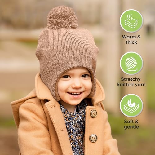 KeaBabies Baby Beanies, Winter Baby Hats for Boys, Girls (Dune, 6-36M) - color: Dune