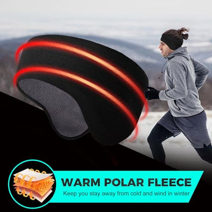 WTACTFUL 1-2 Pack Ear Muffs Ear Warmers, Winter Extra Thick Fleece for Men - color: Black, Black