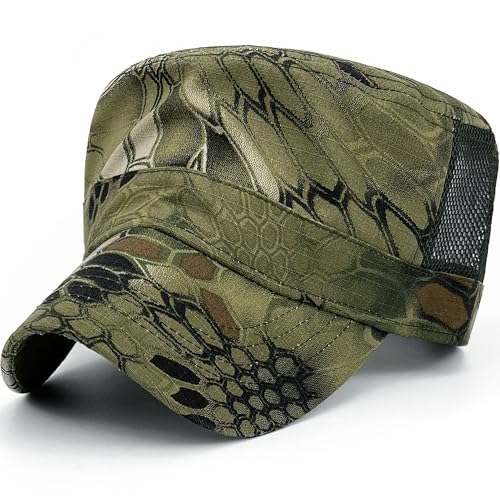 Loneshark Tactical Camo Military Hat Cadet Cap Army Flat Top - color: Back-mesh-mandrake, size: X-Large-XX-Large