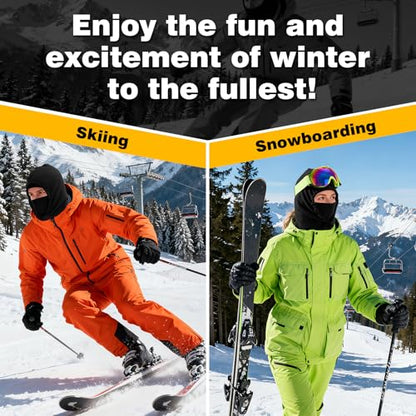 Winter Balaclava Ski Face Mask: Men Women Warm Windproof Face Cover Hat - color: Black & Grey-2 Packs
