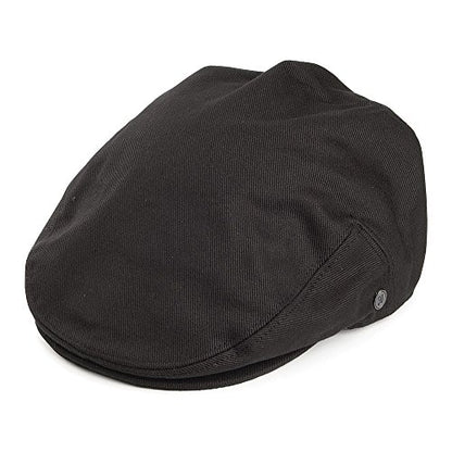 Lightweight Classic Cotton Ivy/Newsboy/Paperboy/Flat Cap Hat with Fixed Sizing and Satin Lining - color: Black, size: Large