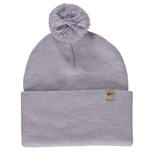 100% Merino Wool - Midweight Cuff Pom Beanie - Winter Pom Pom Hat - color: Ash Gray