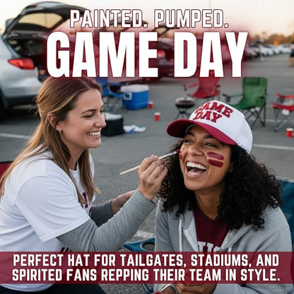 Funky Junque Trucker Snapback Hat - color: Game Day - Burgundy/White