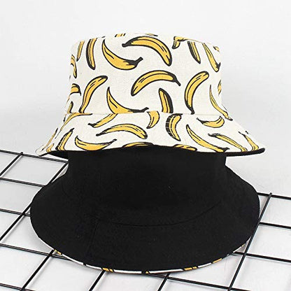 Umeepar Unisex Reversible Packable Bucket Hat Sun Hat for Men Women - color: Banana White