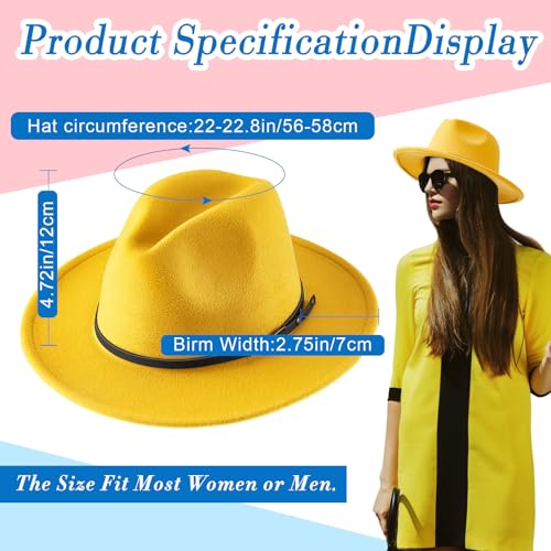 Hercicy 6 Pcs Fedora Hats for Women Men - color: Classic Color