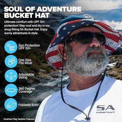 Soul of Adventure Bucket Hat | UV 50+ for Adults | Sun Protection with Adjustable Fit, Moisture-Wicking Fabric - color: Underwater Topography