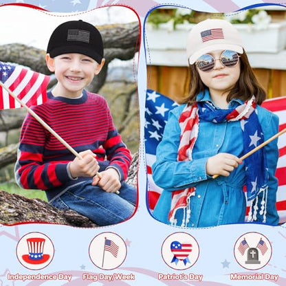 qikqik Baby Baseball Cap Toddler Baseball Hat Baby Ball Cap Toddler Hats for Boys Girls Cotton Infant Caps Kids Trucker Hat - color: Black With Usa Black/Grey Flag, size: 6-24 Months