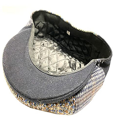 Men's Classic 8 Panel Wool Blend Newsboy Snap Brim Collection Hat - color: Nsb1911-patch, size: Medium