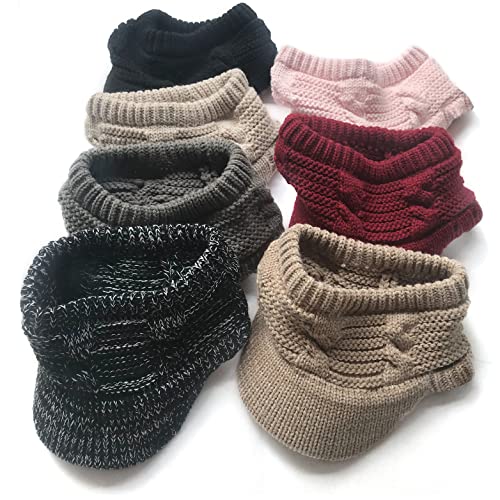 XYIYI Beanie Tail Winter Warm Knit Messy High Bun Ponytail Hats Visor Beanie Cap - color: Grey