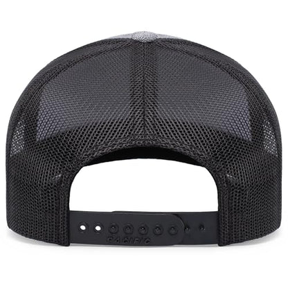 Pacific Headwear Melange Heather Low-Profile Trucker - color: Grey Heather/Black/Grey Heather