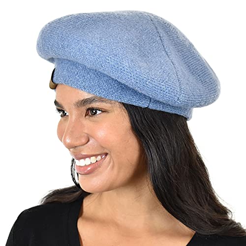 C.C Soft Acrylic Knit French Style Warm Beret Hat - color: Denim