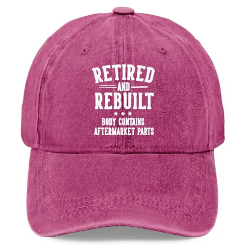 Retired and Rebuilt Body Contains Aftermarket Parts-1 Hat for Women Baseball Cap Funny Gifts for Men - color: Rose Red Color
