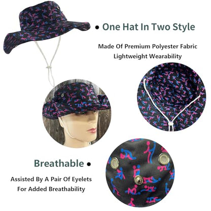 Funny Sun Hat for Men Women Wide Brim Bucket Hat Hiking Boonie Hat Summer Beach Fishing Caps - color: Love Pose
