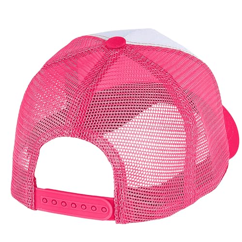 Falari 12 Pack Bulk Wholesale Mesh Trucker Hats 5 Panel and 6 Panel Baseball Caps for Men and Women - color: 5 Panel - Hot Pink