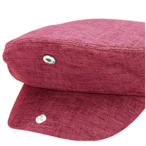 Men's Linen Flat Ivy Gatsby Summer Newsboy Hats - color: Burgundy, size: Small-Medium