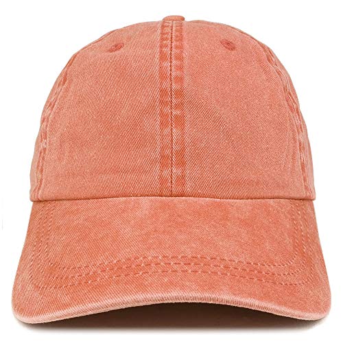 Trendy Apparel Shop Low Profile Unstructured Pigment Dyed Cotton Twill Baseball Cap - color: Orange