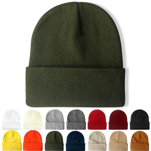 NPQQUAN Beanie for Women Winter Hats for Mens Beanie Cuffed Knit Beanies - color: Green