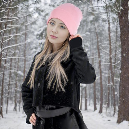 Pistha Beanie for Men Women-Knit Beanie Hats Skull Cap Winter Warm Hat - color: Pink
