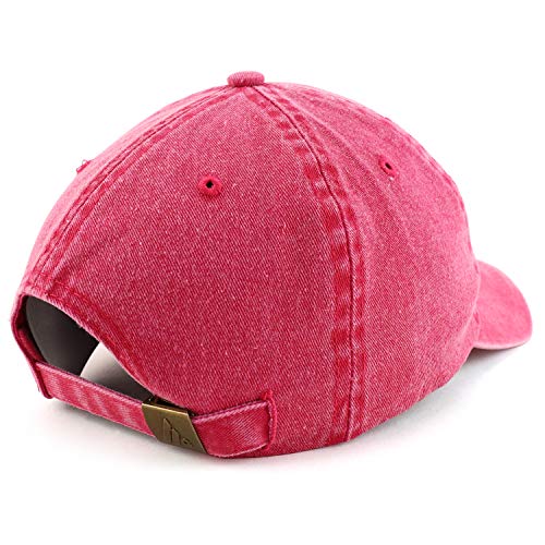 Trendy Apparel Shop Dad Embroidered Pigment Dyed Low Profile Cotton Cap - color: Fuchsia