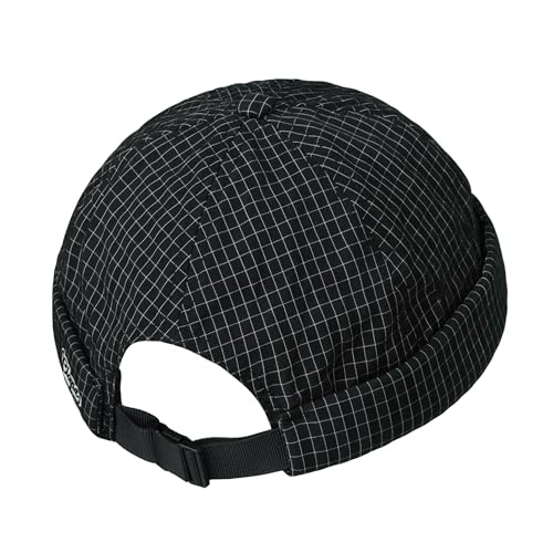 Croogo Checked Brimless Hat Lightweight Quick Dry Docker Cap for Men - color: Black