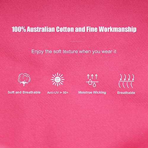 Bucket Hat for Women Men, Reversible Cotton Summer Sun Beach Cap Solid Color Style - color: A-hot Pink