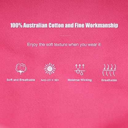 Bucket Hat for Women Men, Reversible Cotton Summer Sun Beach Cap Solid Color Style - color: A-hot Pink