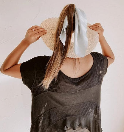 Unique Kaftans Wide Brim Straw Visor – Adjustable Sun Shield UV Protection for Women - color: Natural 1