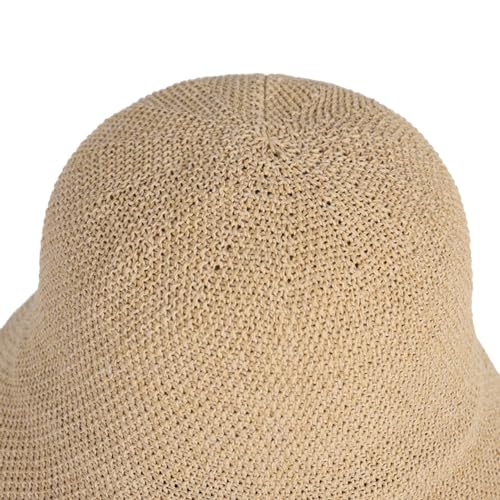 MILAKOO Crochet Bucket Hat Knit Braided Floppy Soild Color Cap for Women Foldable Sun Bowler Hat - color: C2: Brown