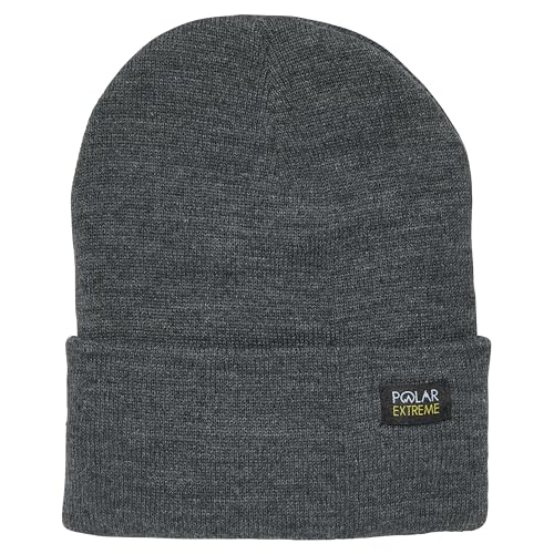 Polar Extreme Men's Sherpa-Lined Knit Winter Hat – Warm, Gift for Dad, Cold Weather - color: Charcoal Cuff