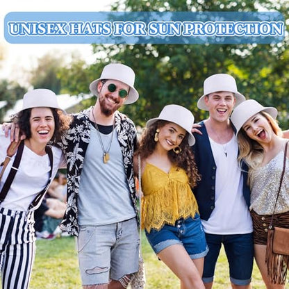 12/24/36 Pcs Bucket Hats for Men Women Bulk - color: White, size: Large