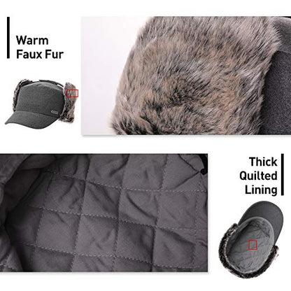 Jeff & Aimy Unisex Winter Earflap Trapper Hunting Ski Hat Baseball Cap 54-62CM - color: 99707#olivegreen, size: Medium