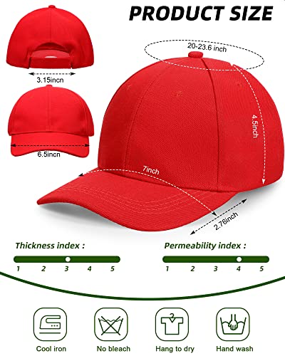 Handepo 24 Baseball Caps Adjustable - color: Red