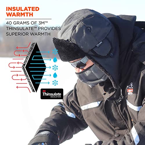 Ergodyne N-Ferno 6802 Thermal Winter Trapper Hat - color: Black, size: Small-Medium