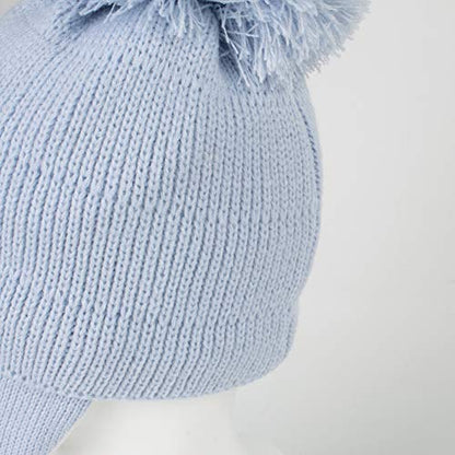 Baby Toddler Beanie Earflap Winter Hat Fleece Lined Knit Cap Girls Boy - color: Blue, size: 2-5T