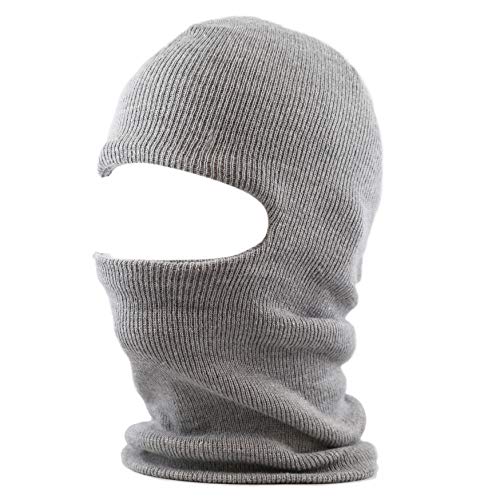 The Hat Depot Unisex Thick and Long Face Ski Mask [Made in USA] - color: 2. Made in Usa - Grey