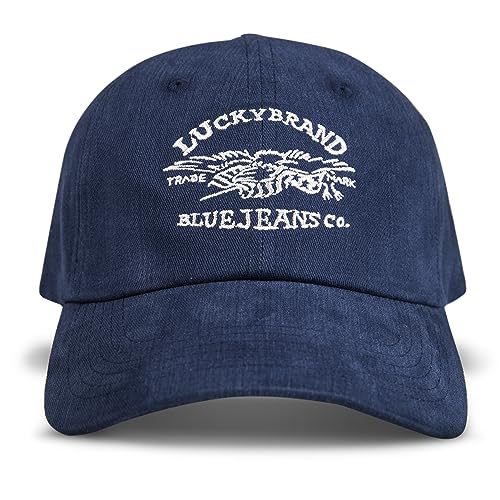 Lucky Brand Classic Cotton Adjustable | Dad Hat | Baseball Cap | Golf | Fishing | Low Profile | 5 Panel Design - color: Blue Jeans Co - Navy