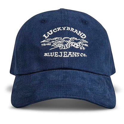 Lucky Brand Classic Cotton Adjustable | Dad Hat | Baseball Cap | Golf | Fishing | Low Profile | 5 Panel Design - color: Blue Jeans Co - Navy