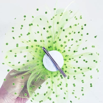 WLBON Fascinators Hat 20s 50s Headband Hair Clips Flower Mesh Veil Feather Headpiece Headwear Women Halloween Carnival Cocktail Wedding Church Cosplay Dress Up Birthday Tea Party Accessories Green - color: Light Green